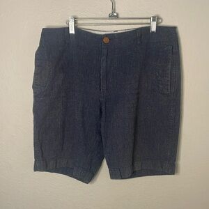 J. Crew Men's Linen Cotton Beach Short Blue Size 34 inseam 8.5”